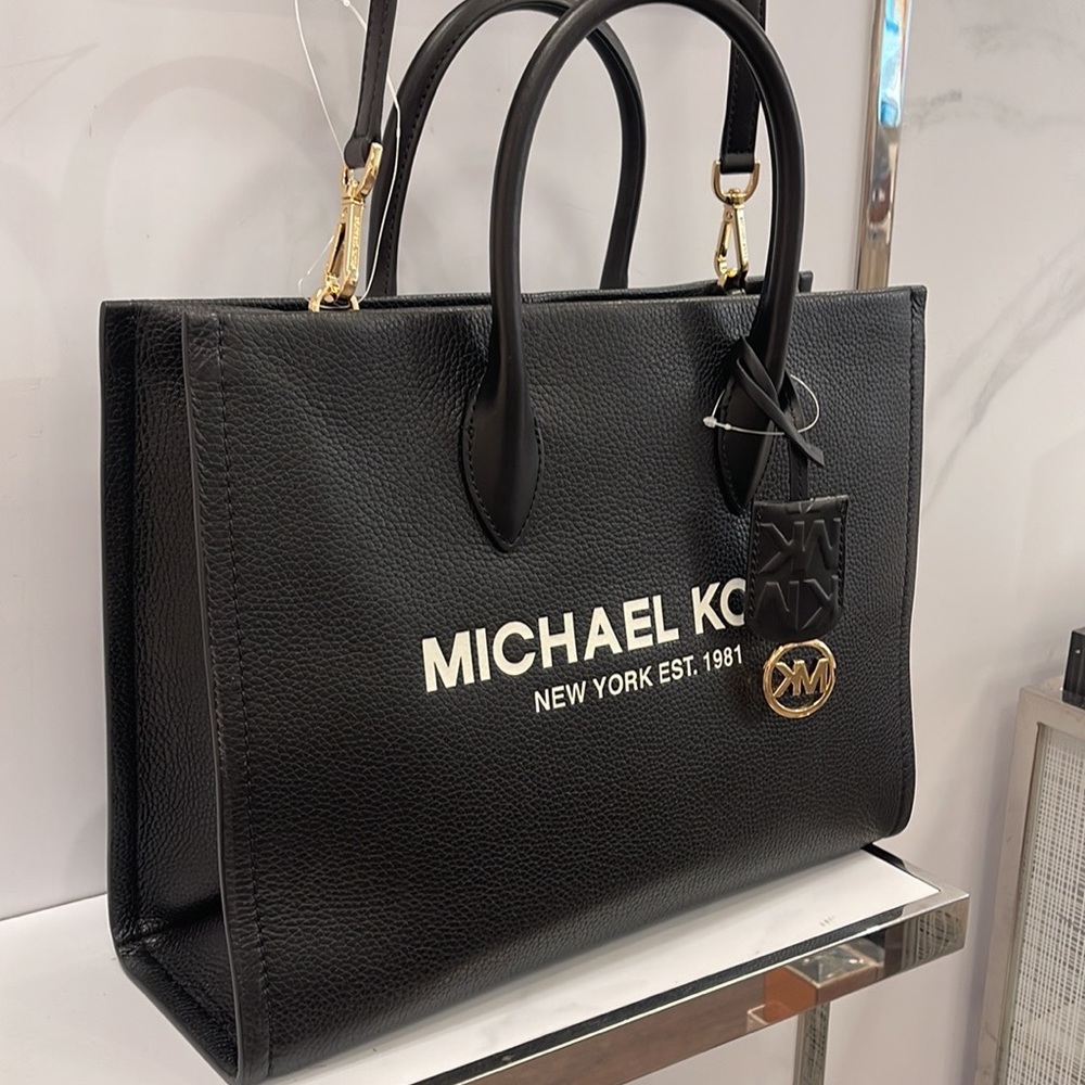 Michael Kors Medium Mirella 35S2G7ZT7L Tote Bag In Black - Picture 15 of 16
